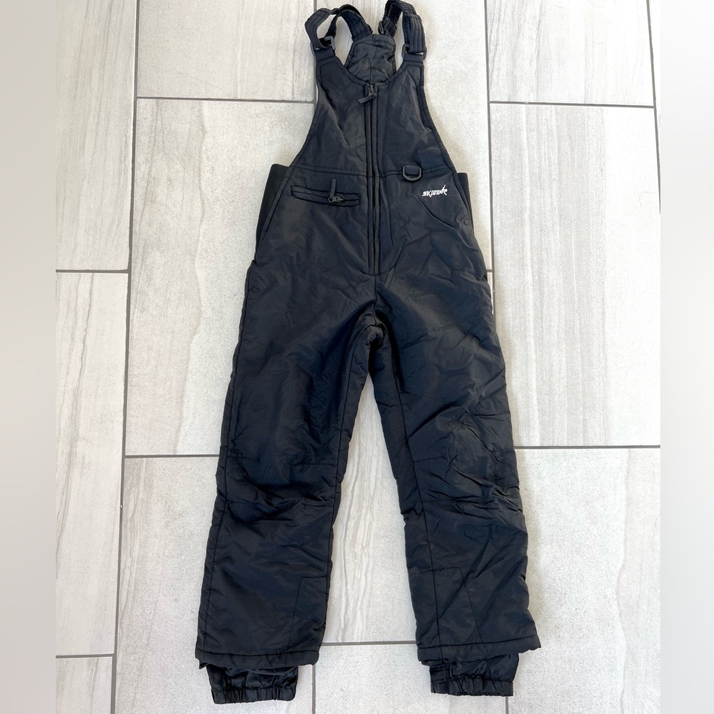 Kids Black Snow Bib Overall